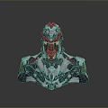 Biomechanical Character With Sci-Fi Armor And Detailed Cybernetic Body Features