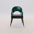 Modern Emerald Green Leather Leisure Chair With Black Leather Seat And Gold Accent Metal Legs