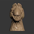 Realistic Brown T Rex Dinosaur Head Model With Open Mouth Sharp Teeth And Detailed Texture