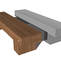 Contemporary Wooden And Metal Landscape Benches With Sleek Design For Outdoor Parks