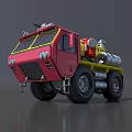 Red And Yellow Heavy Duty Truck With Water Tank And Equipment Details