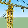 modern crane tower cap type tower crane 3d model