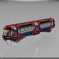 Red White Blue Metro Train 3D Model With Open Doors And Multiple Cars
