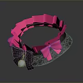 Stylish Pink And Black Hair Hoop With Decorative Bow And Silver Bell