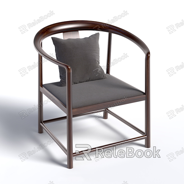 New Chinese Style Single Chair Casual Dining Chair model