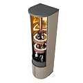 Modern Layered Wine Cabinet With Built in Lighting Wine Bottles And Glasses