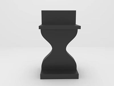 Modern Black Bar Stool With Curved Base And Sleek Contemporary Design 3d model