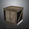 Wooden Cube Shaped Storage Box Furniture With Reinforced Wooden Strips And Natural Grain