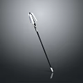 Black and White Long Handled Scythe Weapon With Modern Sharp Blade Design