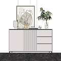 Modern Side Cabinet Simple Side Cabinet Ornaments Combination 3d model