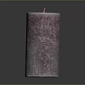 Purple Cylindrical Candle Lamp With Cracked Texture And Red Wick On Dark Background
