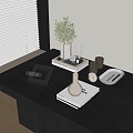 Modern Decoration Combination Desktop Green Plant Vase Candle Aromatherapy 3d model