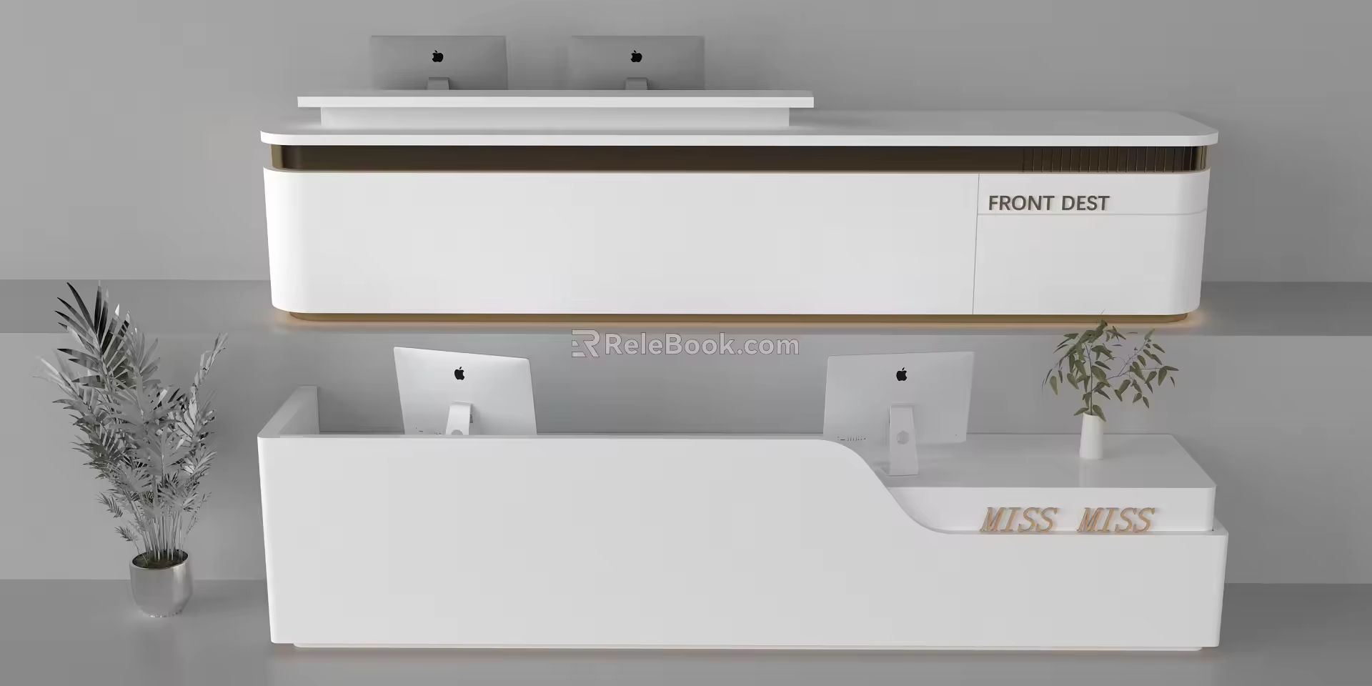 Modern Reception Desk Front Desk 3d model