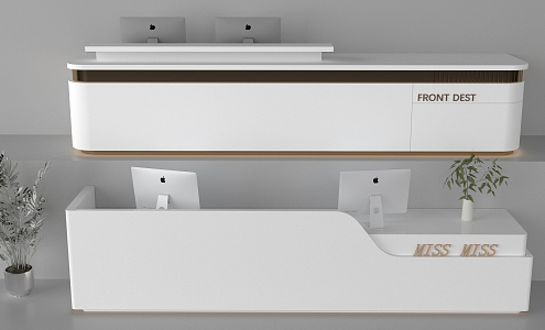 Modern Reception Desk Front Desk 3d model