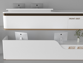 Modern Reception Desk Front Desk 3d model