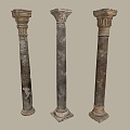 European Roman Pillar Stone Pillar Carved Architecture European Pillar 3d model