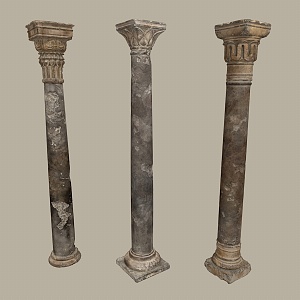 European Roman Pillar Stone Pillar Carved Architecture European Pillar 3d model