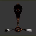 Anthropomorphic Fox Game Character 3D Model With Orange Black Fur White Underbelly And Fluffy Tail