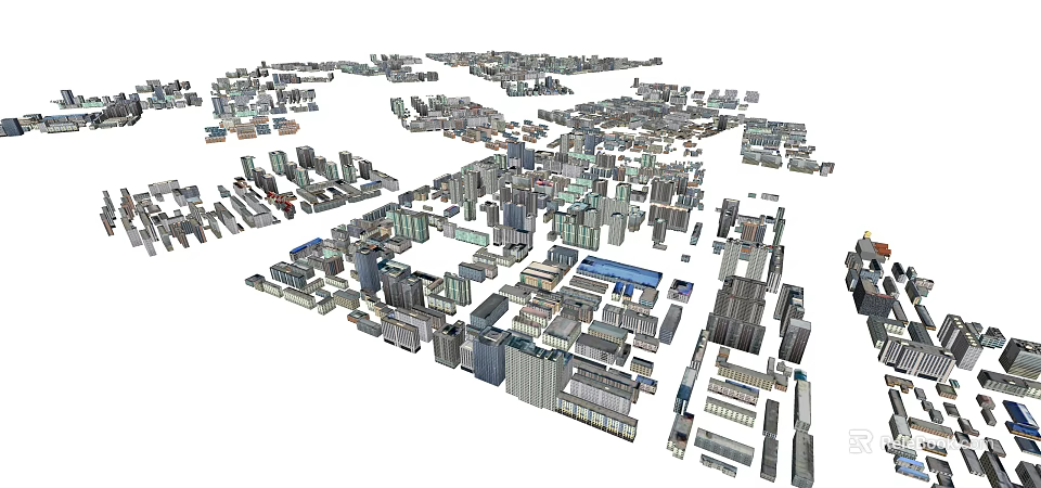 Detailed 3D City Building Models With Various Urban Structures And Architecture 3d model 