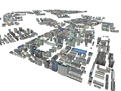 Detailed 3D City Building Models With Various Urban Structures And Architecture 3d model