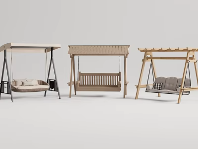 Comfortable Outdoor Swing Chairs With Different Designs For Garden And Patio Use 3d model