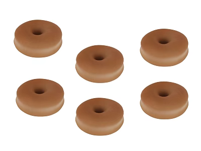 Fresh Brown Donuts With Smooth Glaze And Round Shape For Tasty Snacks 3d model