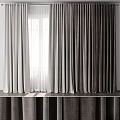 Elegant Modern Curtains in Gray and White for Living Room Window Decor