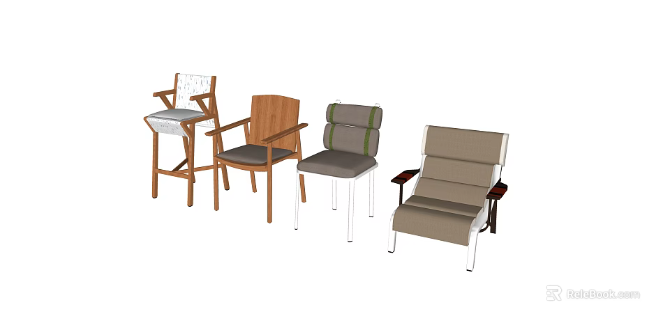 Modern Single Sofa Designs With Wooden Frame Fabric Cushions And Minimalist Style 3d model 