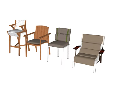 Modern Single Sofa Designs With Wooden Frame Fabric Cushions And Minimalist Style 3d model