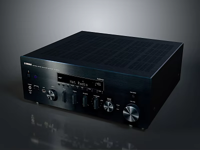 Yamaha Black Audio Amplifier With Control Knobs And Display Panel 3d model