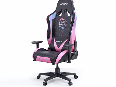 Ergonomic Black and Pink Gaming Office Chair With Breathable Design and Armrests 3d model