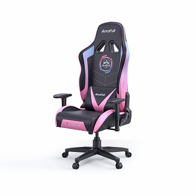 Ergonomic Black and Pink Gaming Office Chair With Breathable Design and Armrests 3d model