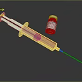 Medical Syringe And Vaccine Vial For Injection Use On Black Surface