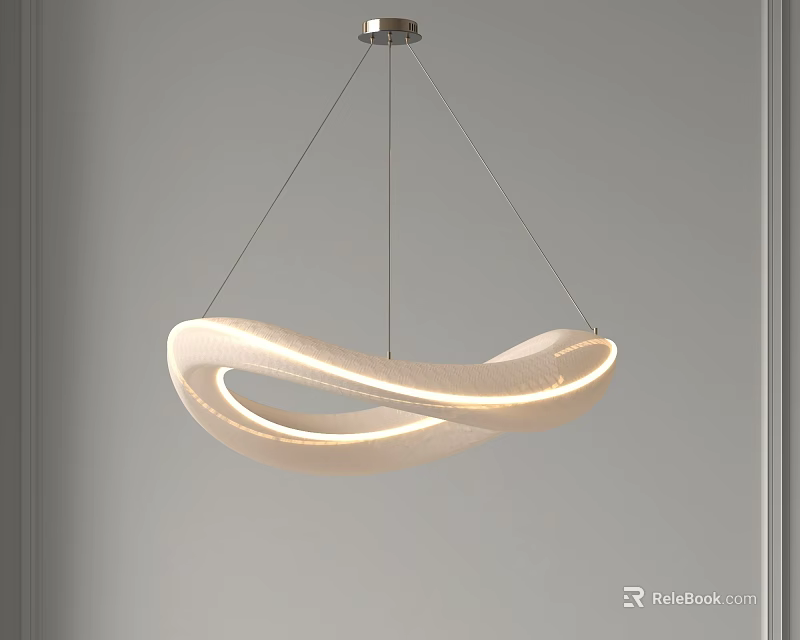 Modern Pendant Light With Unique Curved Design And LED Lighting For Contemporary Home Decor 3d model 