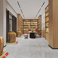 Modern Tobacco And Liquor Store Interior With Shelves Stocked With Alcohol Tobacco And Display Counters