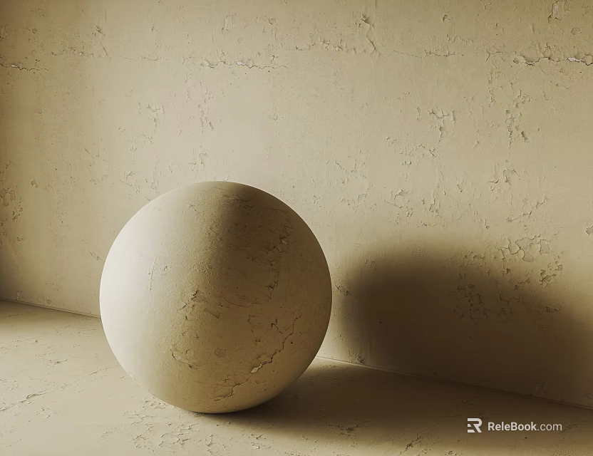 Textured Wall With Sphere In Minimal Space 3d model