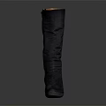 Stylish Black Leather Knee High Boots With Zipper And Block Heel