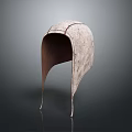 Beige Leather Hat With Ear Flaps And Stitching For Daily Use Accessories