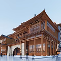 Chinese Architecture Stage Architecture Classical Multi-storey Office Building 3d model