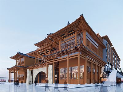 Chinese Architecture Stage Architecture Classical Multi-storey Office Building 3d model