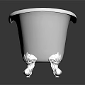 Elegant White Bathtub With Silver Metal Feet And Classic Design