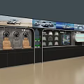 4S Store Showroom Featuring Displayed Car Seats Steering Wheels And Wall 3d model