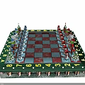 Colorful Christmas Themed Chess Set With Decorative Pieces And Holiday Design