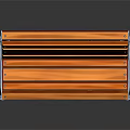 Outdoor Orange Wooden Slat Bench With Sturdy Metal Frame And Backrest