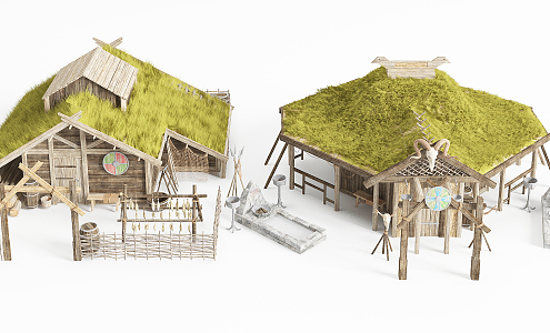 New Chinese-style Wooden House Architecture 3d model