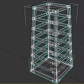 Wooden Multi Layer Shelf With Cross Frame Structure And Storage Design