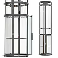 Modern Transparent Glass Elevator Interior Design With Steel Framework And Sliding Doors