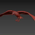 Handmade Flying Bird Sculpture With Red And White Feathered Wings Flying Gracefully In Mid Air