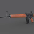 Classic Military Rifle With Wooden Stock Handguard And Black Metal Barrel Magazine