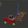 Red Industrial Forklift With Hydraulic Lifting Mechanism And Operator Cabin